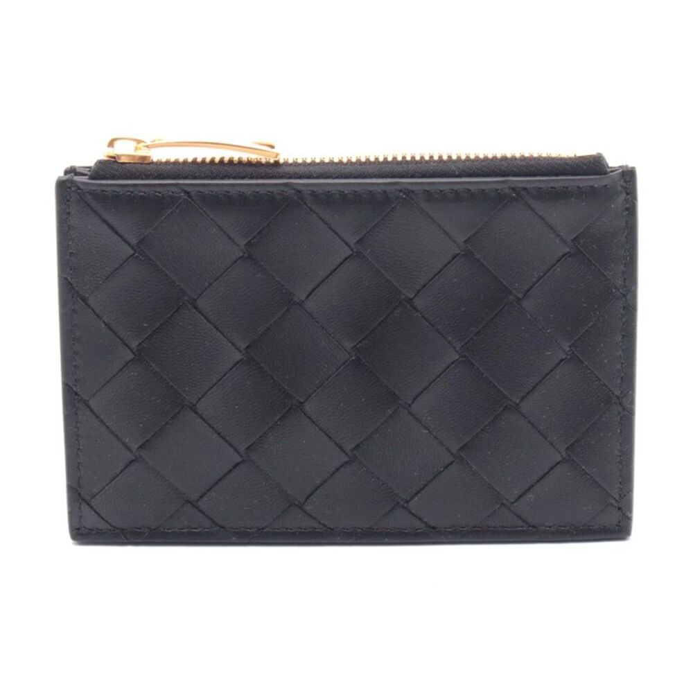 Bottega Veneta Leather Coin Case Black